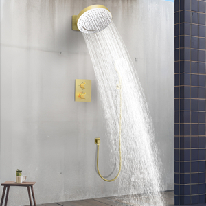 12 -inch 3 Function Circular Shower Head Constant Temperature Pull Silk Hanging Rainfall Shower System Multi -function Handheld