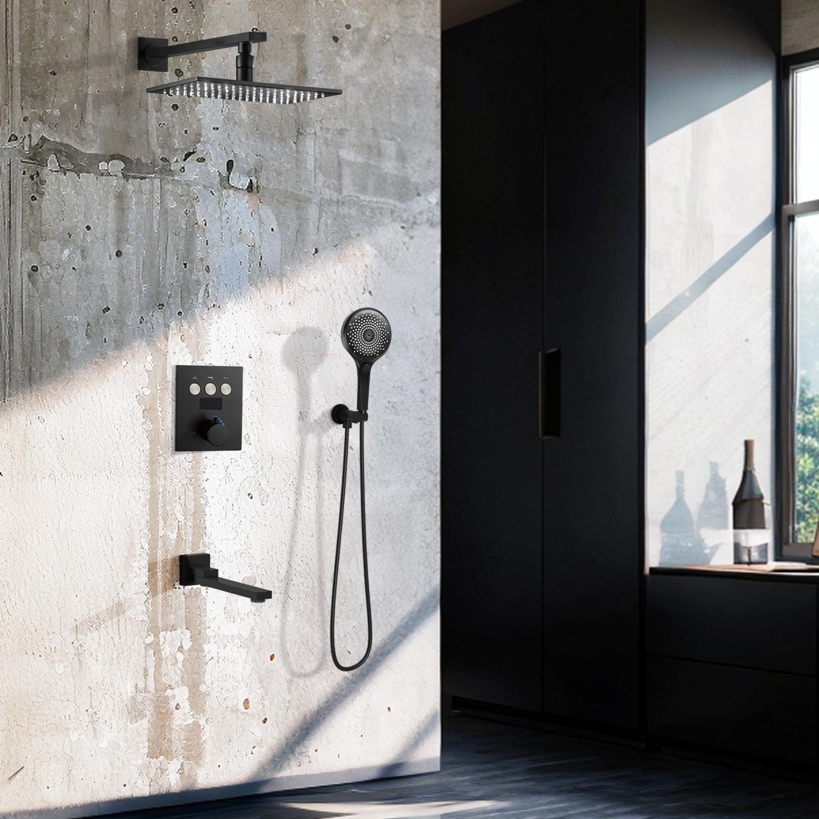 black shower head set supplier