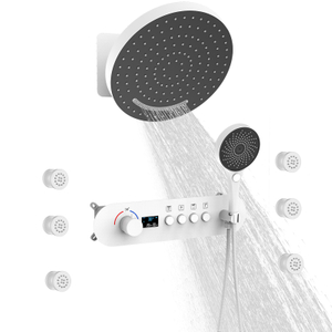 Modern Plate 4 Setting Shower Head Flushing Shower Kit White Side Spray Bronze Shower Head