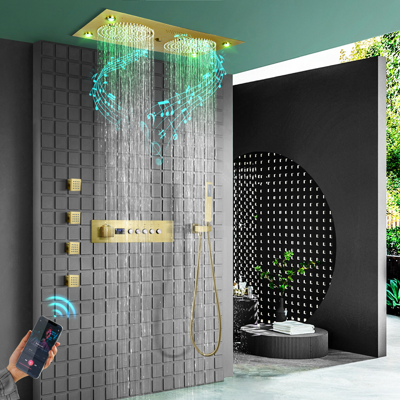LED, Thermostatic, and Stainless Steel Shower Heads
