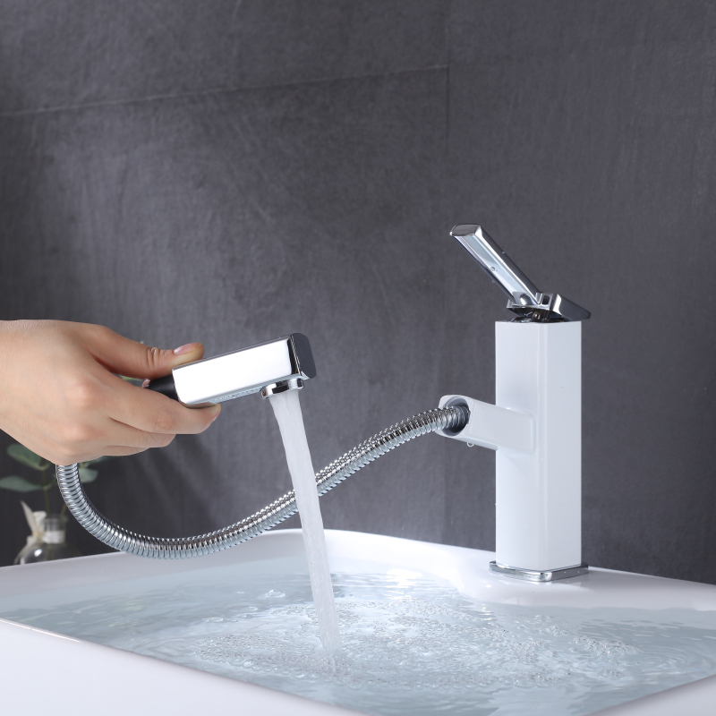 Hot And Cold Single Handle White + Chrome Basin Taps Sink Bathroom Installation Easy