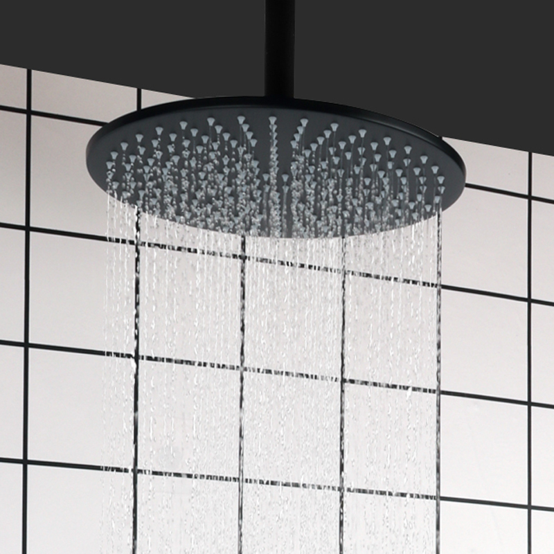 New Design Matte Black 25X25CM Shower Mixer Bathroom Hoisting Top-end Shower Rainfall