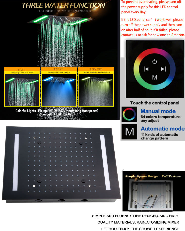 waterfall shower head