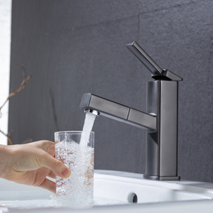 Gun Gray High Quality Pull Out Faucet Basin Faucet Bathroom Hot And Cold Faucet Sink