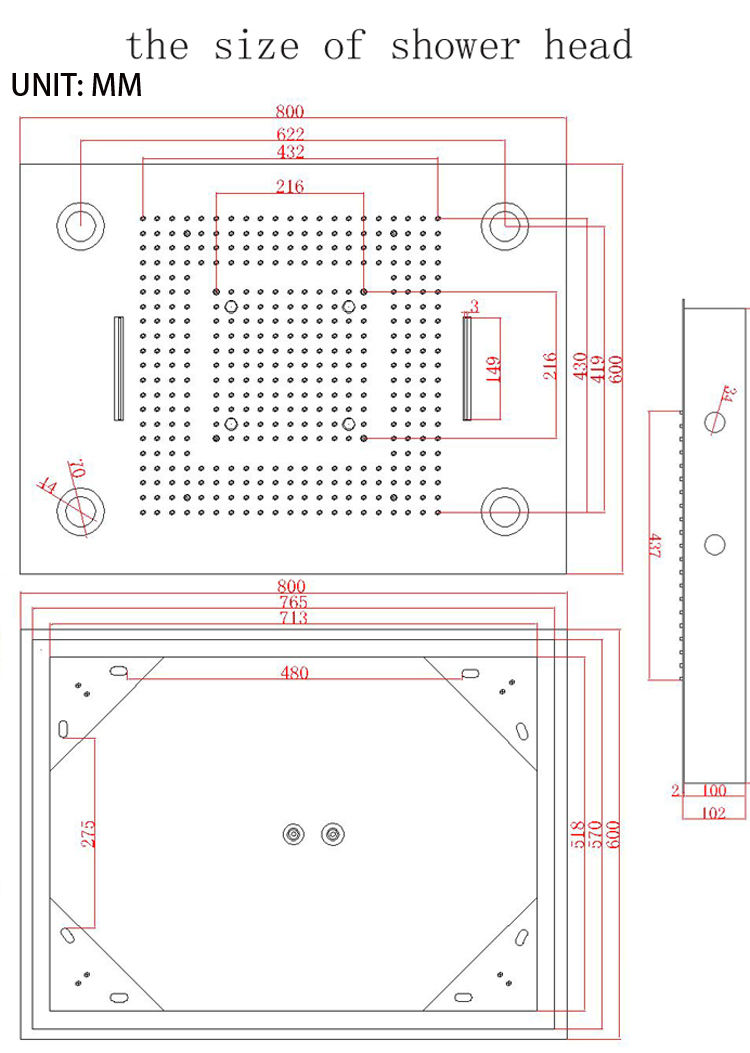 Waterfall Functions Shower Head