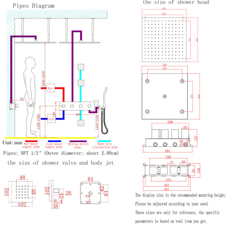 rain shower head system
