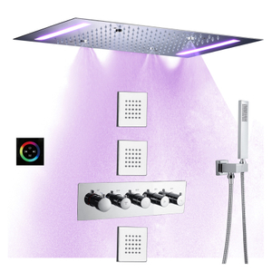 Rain Shower Head Set14 X 20 Inch Large Stainless Steel LED Panel Factory