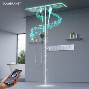 Luxury Bathroom 6 Function LED Shower System 90x30cm Atomized Water Column Rain Shower Plate with Square Spray Head