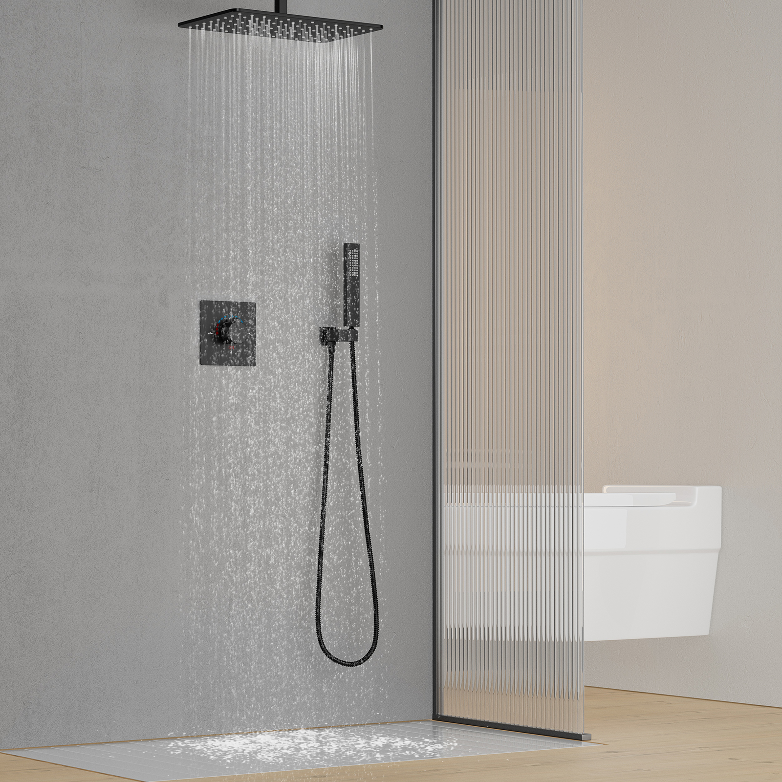 28x18 Body Massage Shower Rain Forest Shower Set Spray Head Wall Mounted Shower System