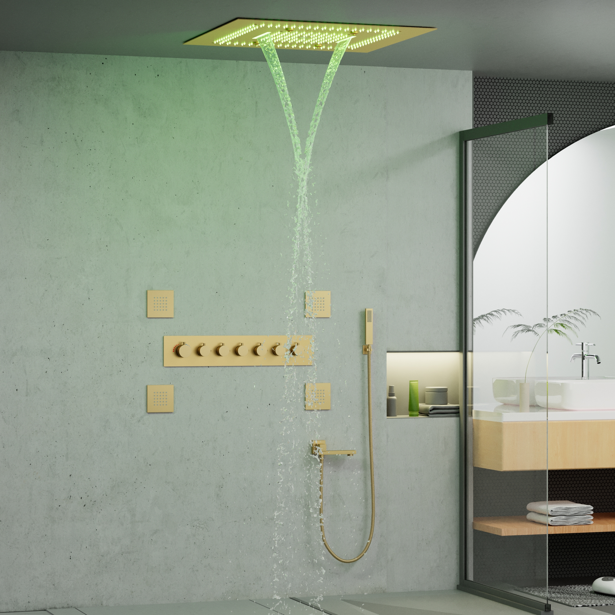 Measuring spray showers