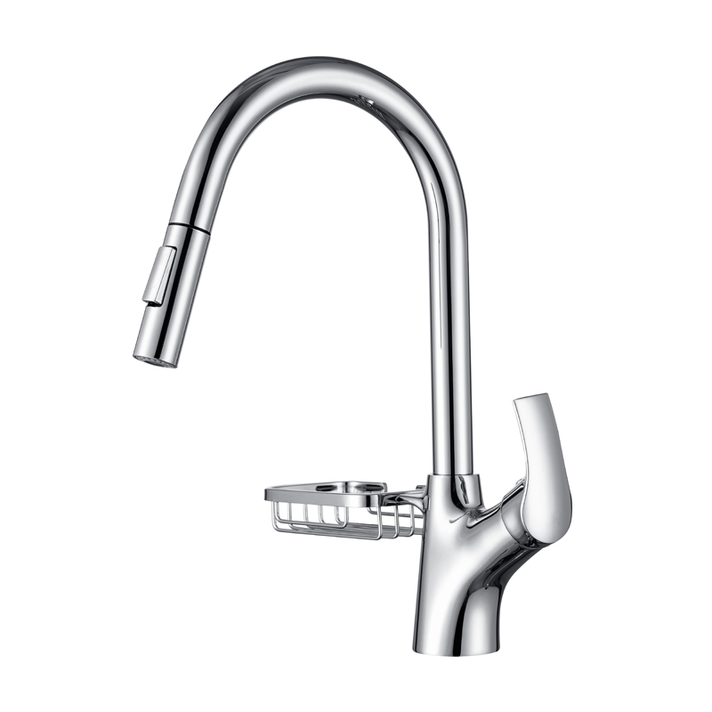 Chrome Polished Contemporary Luxury Single Handle Basin Sink Kitchen Mixers Multifunctional