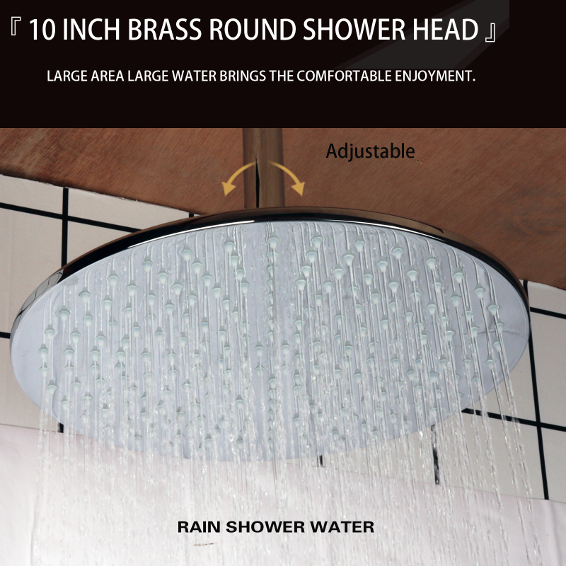 Chrome Polished Rainfall Shower Mixer 10 Inch Thermostatic Bathroom Shower Accessories Set With Handheld