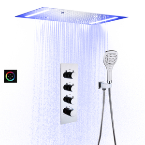 500*360 Concealed Shower Mixer Led Shower Set Thermostatic Multifunction SPA Rainfall Atomizing Led Shower System