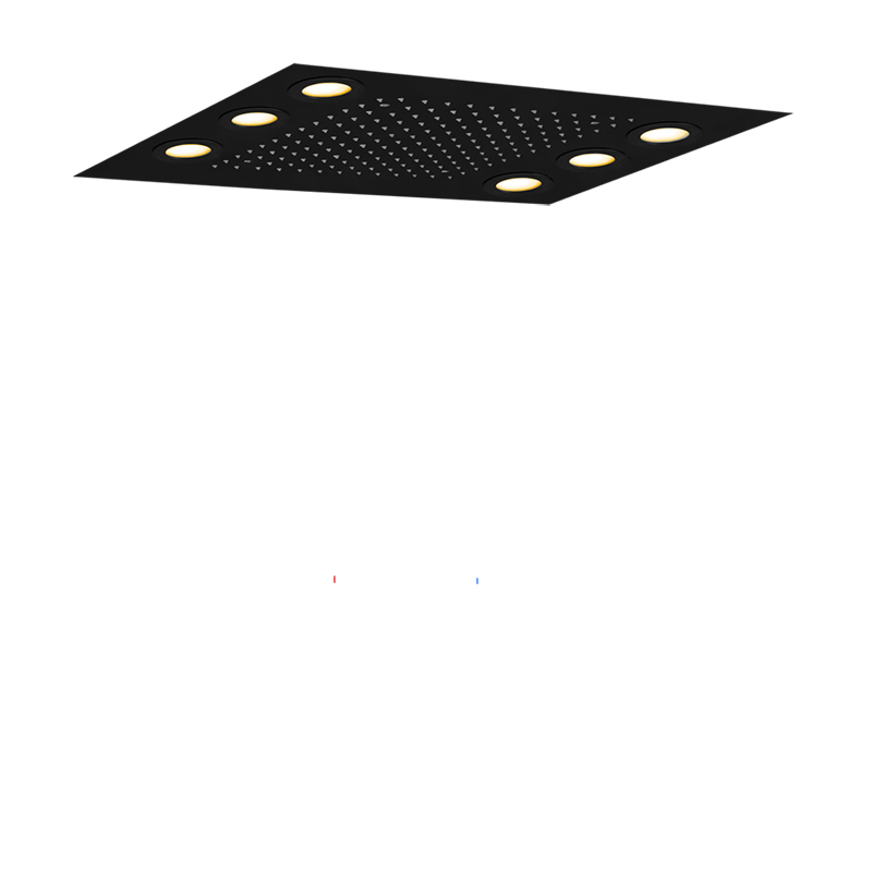 Hot Sales Matte Black 50X36 CM Shower Head LED Bathroom Embed Ceiling Rainfall Shower