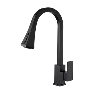 Contemporary Luxury Matte Black Sink Bifunctional Kitchen Faucets Pull Out Single Handle