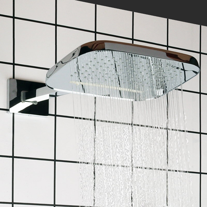 Chrome Polished 25X20CM Bath Faucets Bathroom Wall Mount Bifunctional Rainfall Waterfall Shower Head