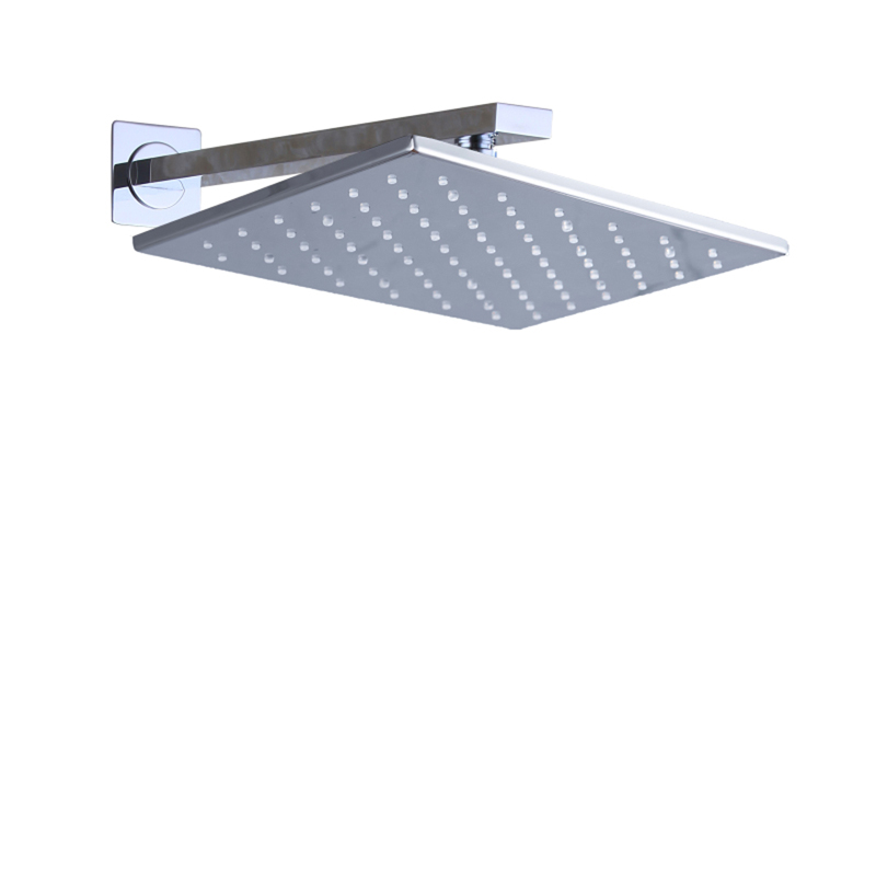 Chrome Polished 28X18CM Shower Mixer LED 3 Color Temperature Changing Bathroom Wall Mount Shower Rainfall