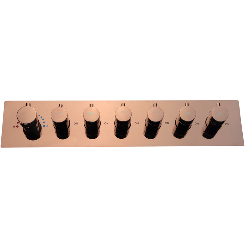 In-Wall Concealed High Flow Shower Mixer Rose Gold Thermostatic Six Functions Switch Main Body Shower Accessories