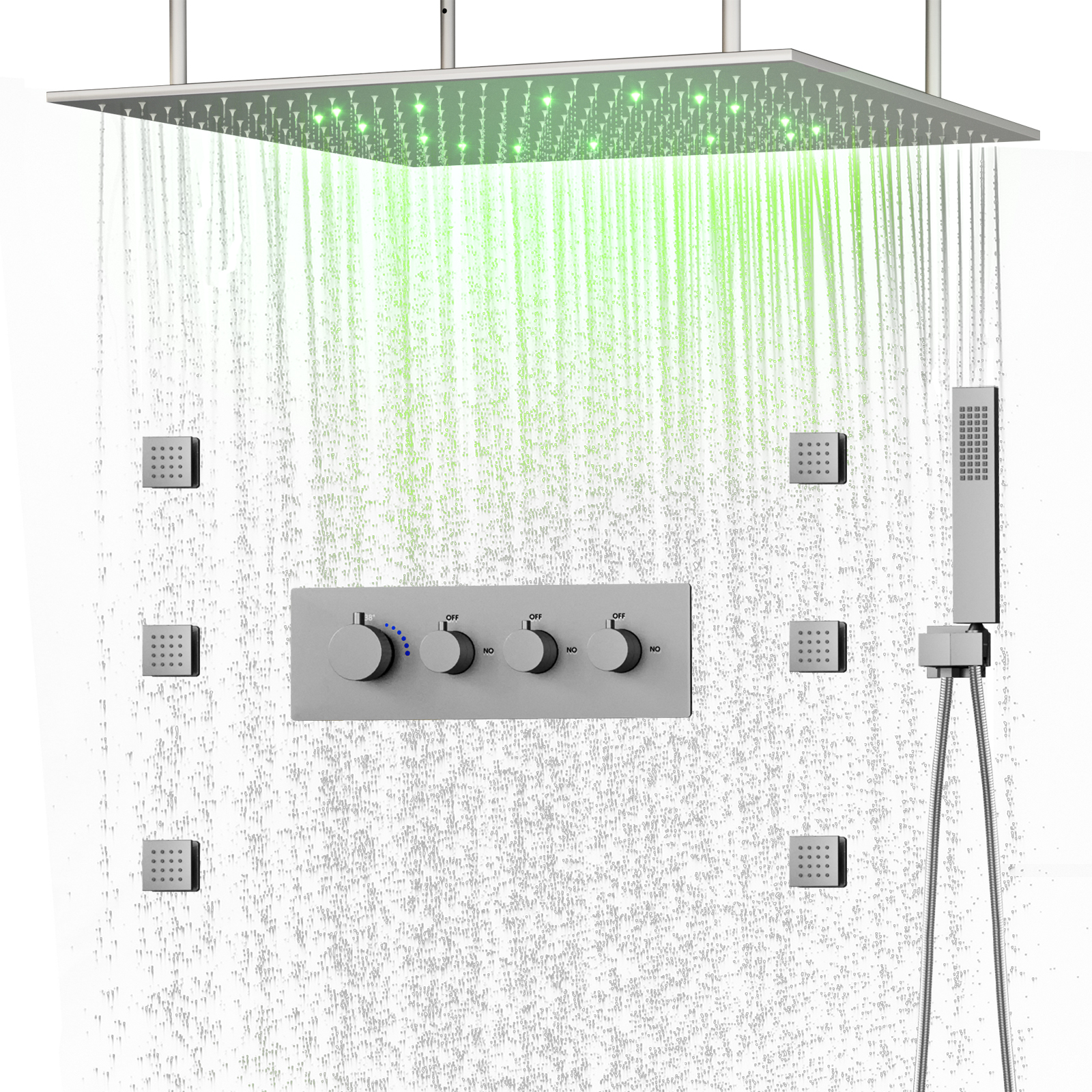 Rain Shower Thermostat Multi-function Led Shower System Blender Set Shower Faucet Set