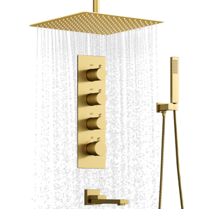 Modern 3 Function Bathroom Shower System Bathtub 30X30CM Rain Shower Head Faucet Handheld Shower Head Set