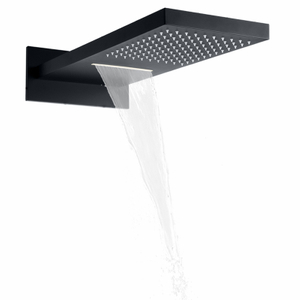 Matte Black 50X23CM Shower Head Bathroom In Wall Mounted Concealed Bifunctional Rainfall Waterfall Shower