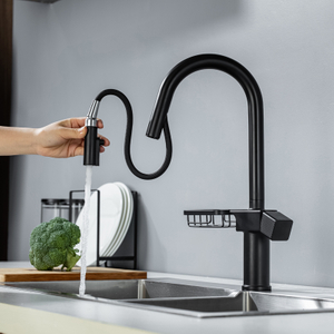 Matte Black Hot Sales Luxurious New Design Fashion Basin Sink Kitchen Mixers Multifunctional Single Handle