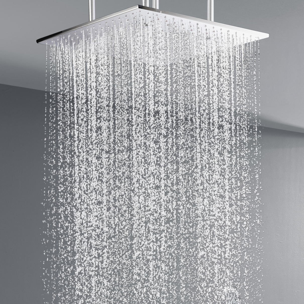Chrome Polished 50X50 CM Shower Mixer Bathroom Rainfall Atomizing Shower Adjustable Shower Head Holder