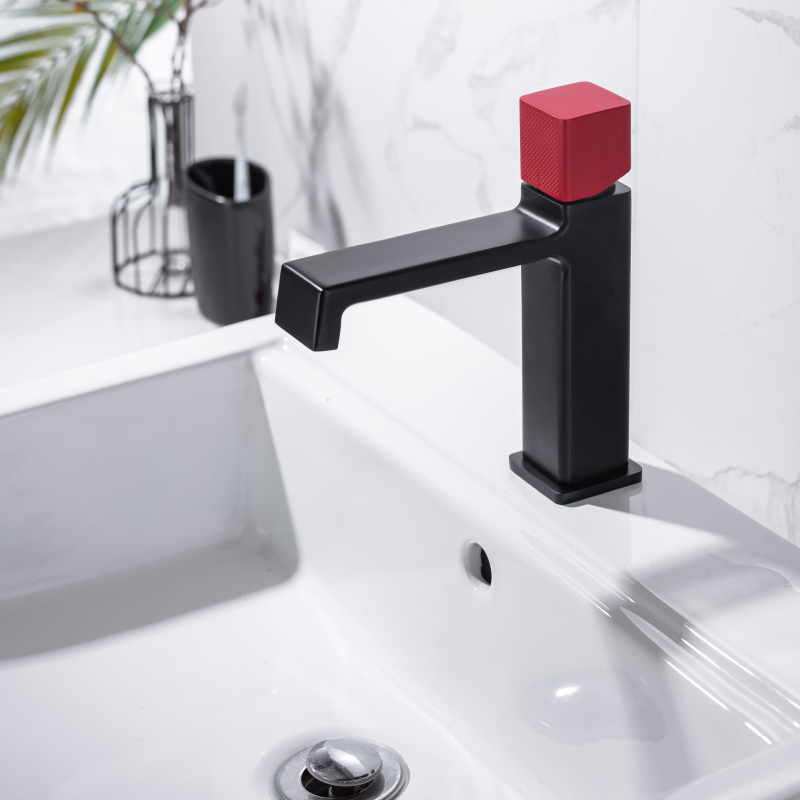Black + Red Luxury New Design Basin Faucet Bathroom Hot And Cold Sink Faucet