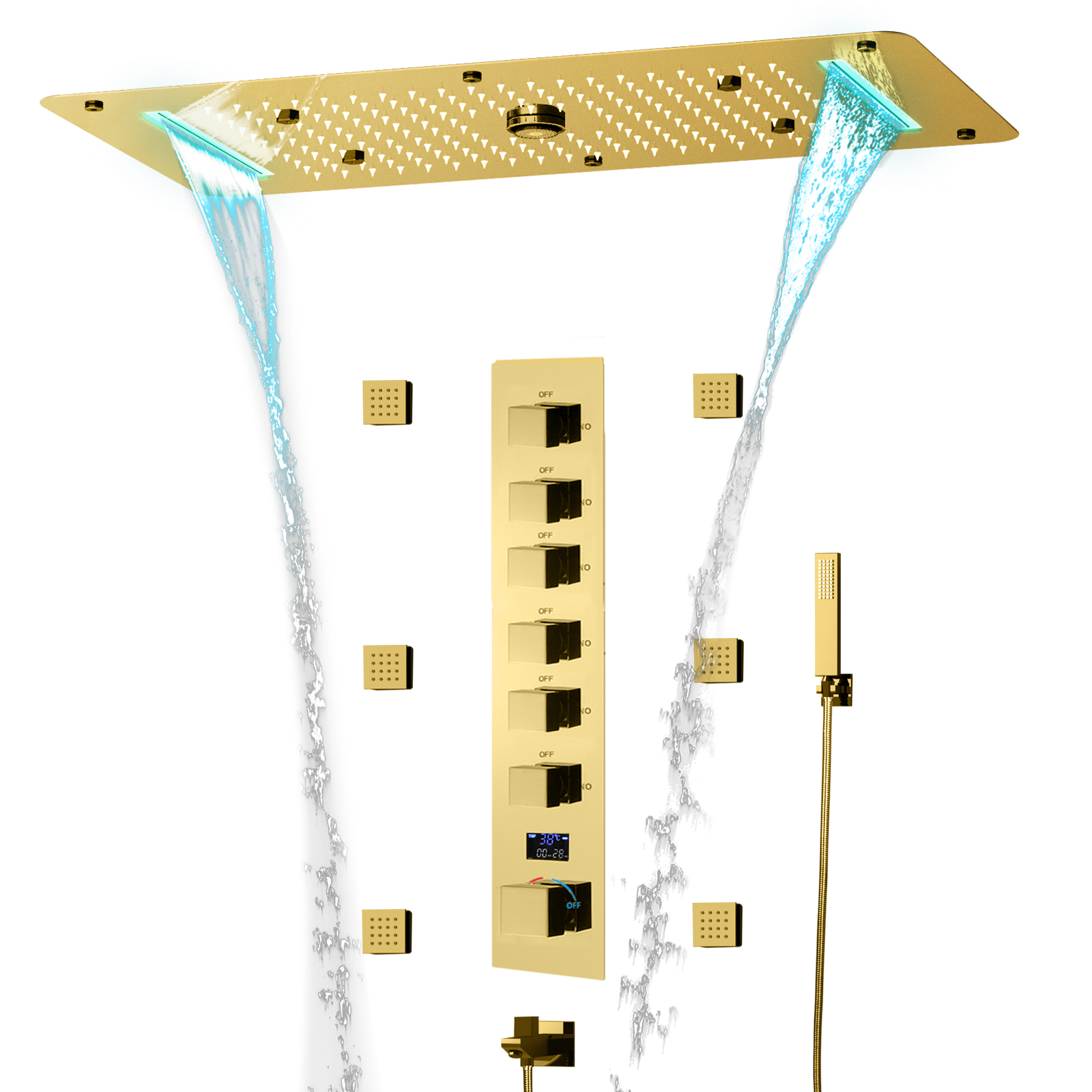 Hidden LED Digital Display Intelligent Shower Head Precise Temperature Control To Enjoy A Comfortable Bath Time