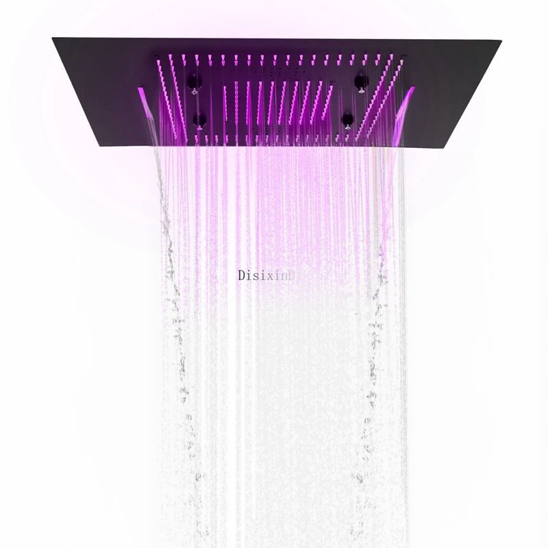Waterfall LED Shower Head With Music Speakers 600*800mm Ceiling Rain Shower Waterfall Massage Bathroom Shower Mixer