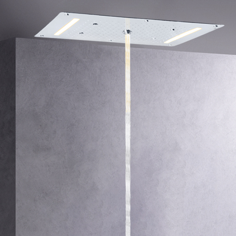 Chrome Polished 70X38 CM LED Top-end Bathroom Shower Head Spa Multi Function Bubble Waterfall Atomizing Rainfall