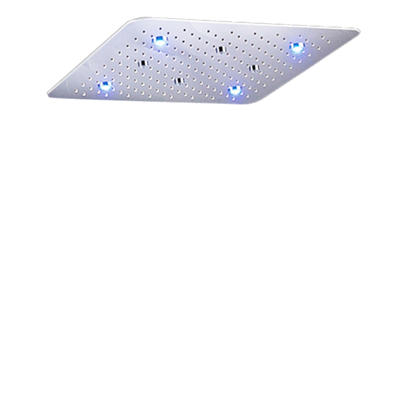 European Style Chrome Polished 50X50 CM Shower Faucets LED Bathroom Bifunctional Rainfall Atomizing Shower