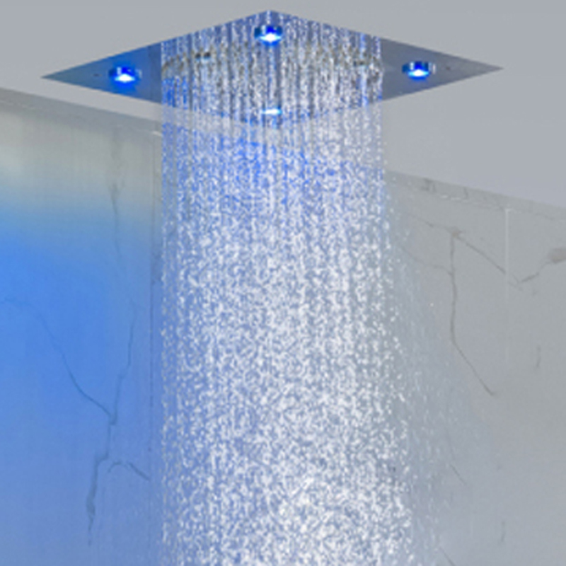 Fashion Chrome Polished 32X32CM Shower Faucets Bathroom Embed Ceiling Bifunctional Rainfall Atomizing Shower