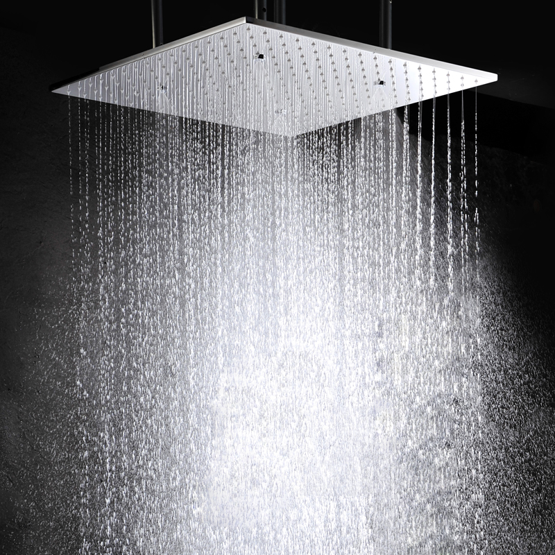 Chrome Polished 50X50 CM Shower Mixer Bathroom Rainfall Atomizing Shower Adjustable Shower Head Holder