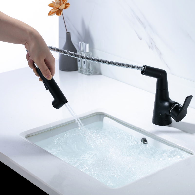 Modern New Matte Black Basin Faucet Hot And Cold Sink Tap Faucet Modern Skillful Manufacture