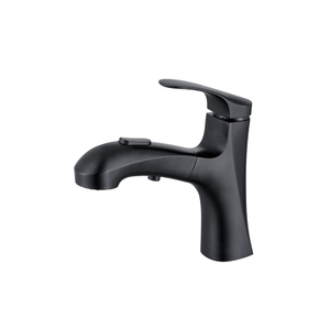 Single Handle Matte Black Basin Faucet With Full Out Double Water Functions Head Contemporary