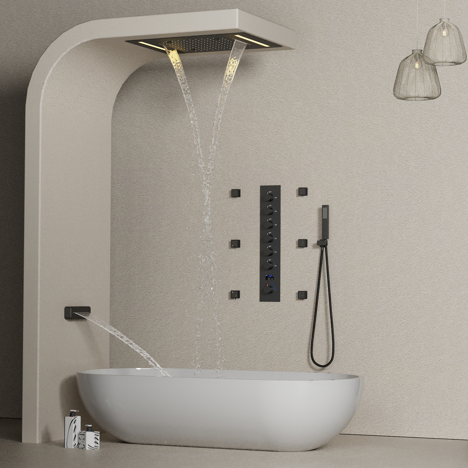 led light shower head