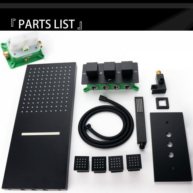 black matte shower system