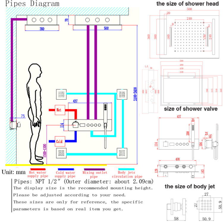 rain head shower system