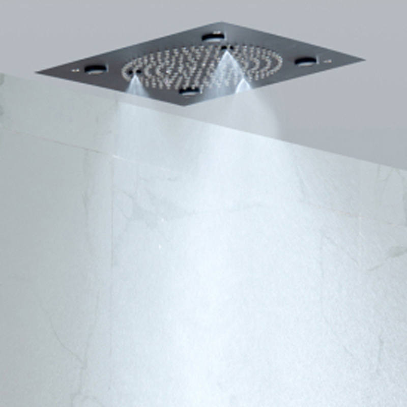 Matte Black 32X32CM Shower Mixer Bathroom Embed Ceiling Bifunctional Rainfall Atomizing Shower