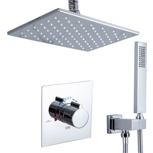 Chrome Polished Bathroom LED Shower Head With Portable Showers Single Handle Modern Shower System