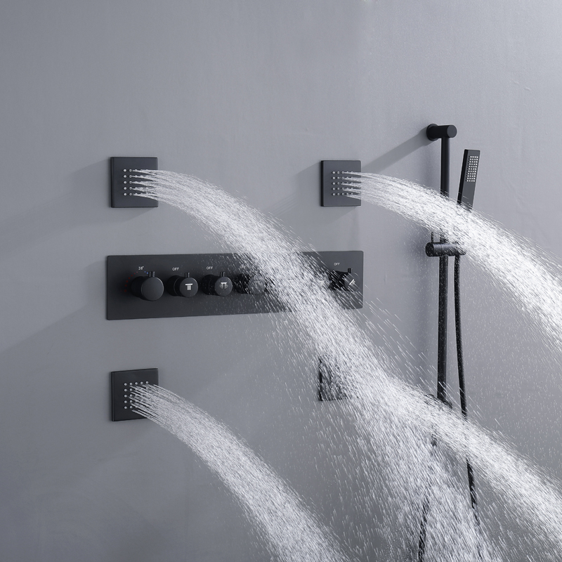 Black Rain Bathroom Heads Shower System Bath