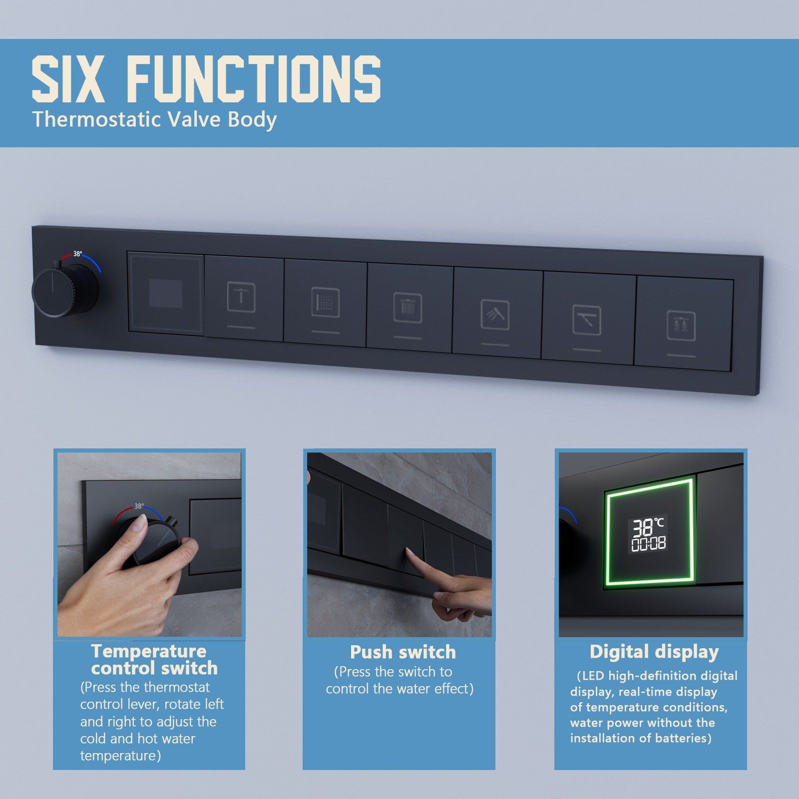 color led shower head