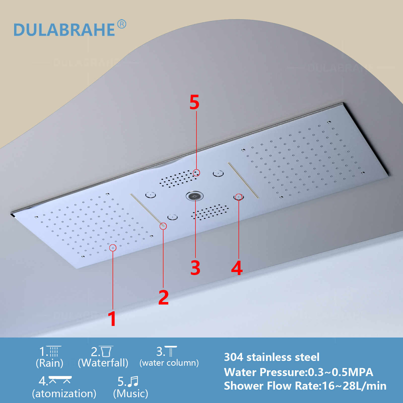 led music shower head