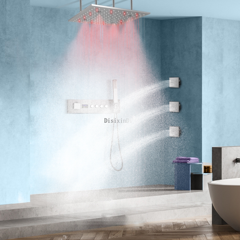 New LED Digital Display Constant Temperature 16 Inch Square Big Rain Bath Shower,LED Shower Head,Top Shower