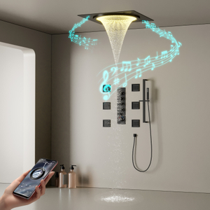 DULABRAHE's New Design Deluxe Digital Display 5-function Shower Head with LED And Music Shower Head Faucet