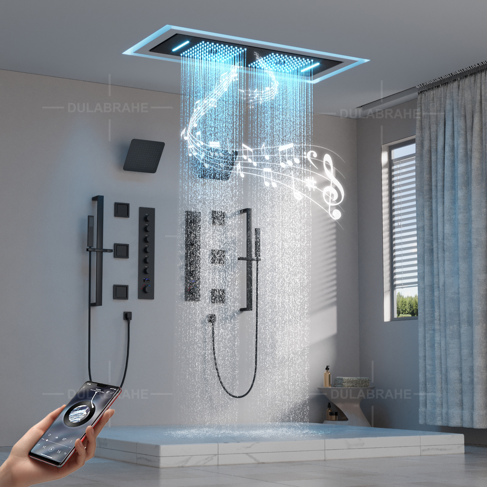 ceiling rainfall shower head