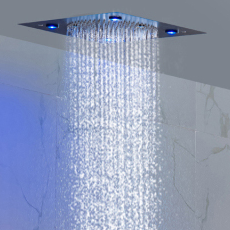 Matte Black 32X32CM Shower Mixer Bathroom Embed Ceiling Bifunctional Rainfall Atomizing Shower