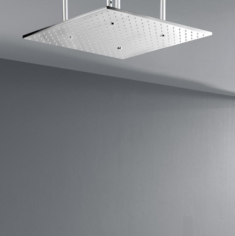 Chrome Polished 50X50 CM Shower Mixer Bathroom Rainfall Atomizing Shower Adjustable Shower Head Holder
