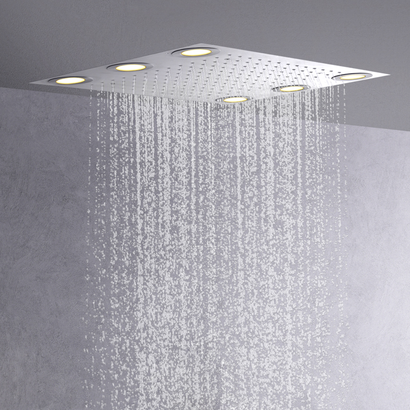 Hot Sales Brushed Nickel 50X36 CM Shower Faucets LED Bathroom Rainfall Concealed Shower
